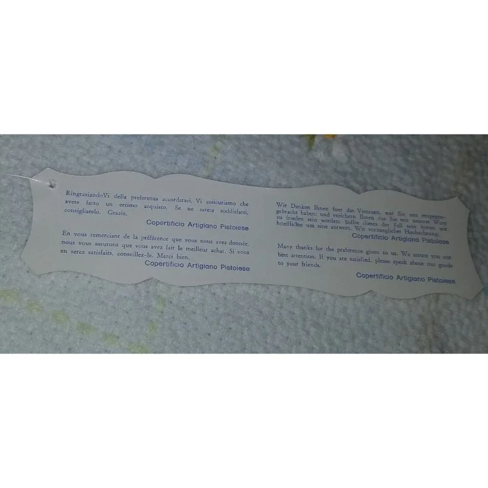 VTG NWT Knit Flowers Baby Blanket 100% Acrylic Copertina Italy Lipman's NOS Flaw